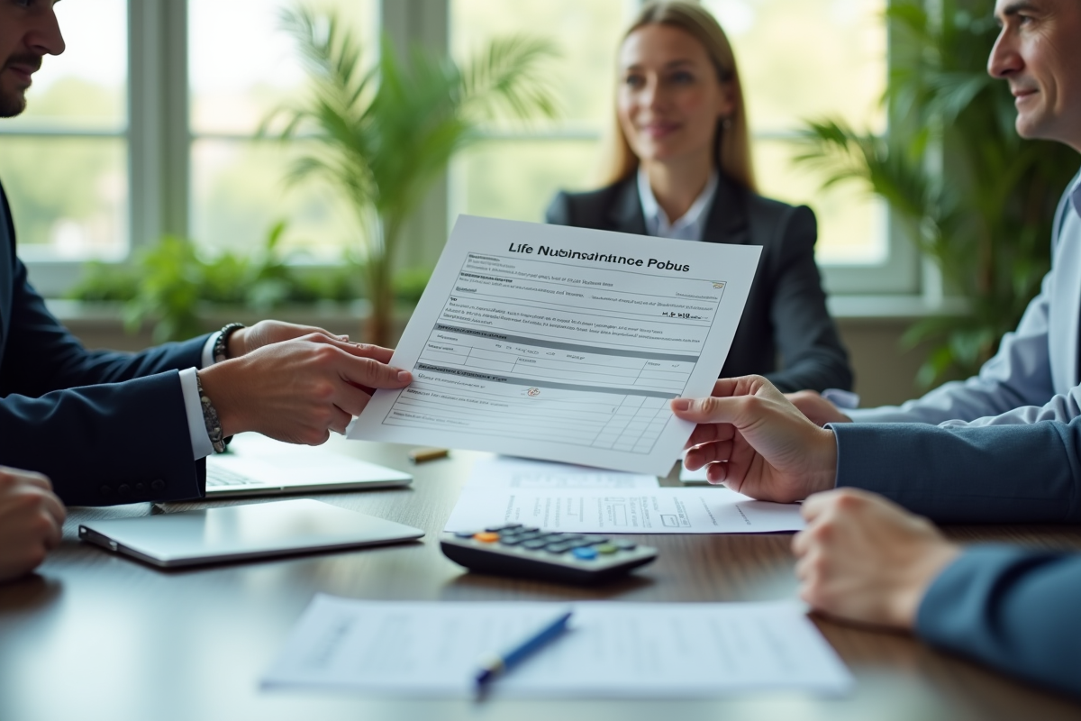 Conseiller financier remettant un formulaire fiscal au client
