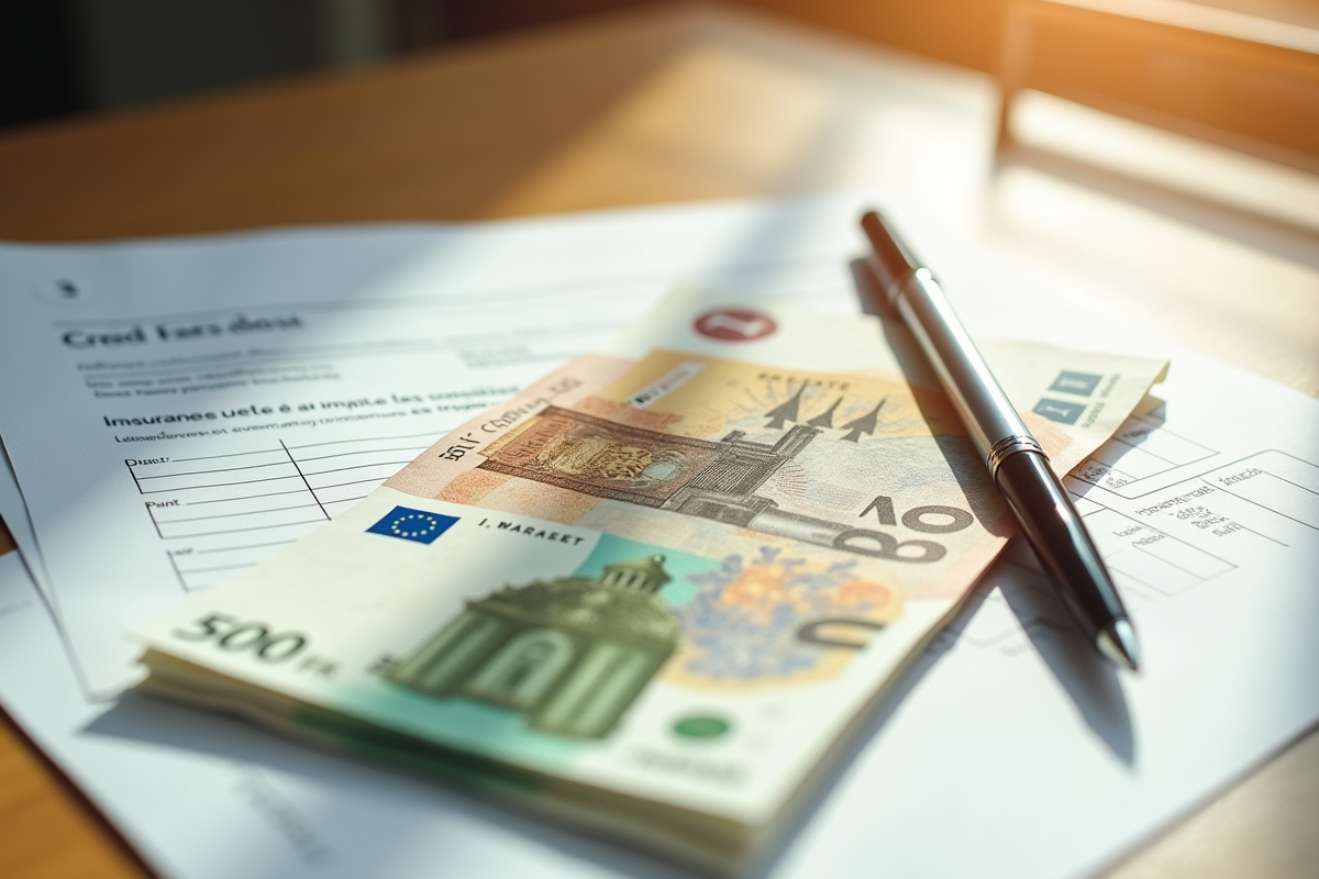 Fouillis de billets euros et contrats d