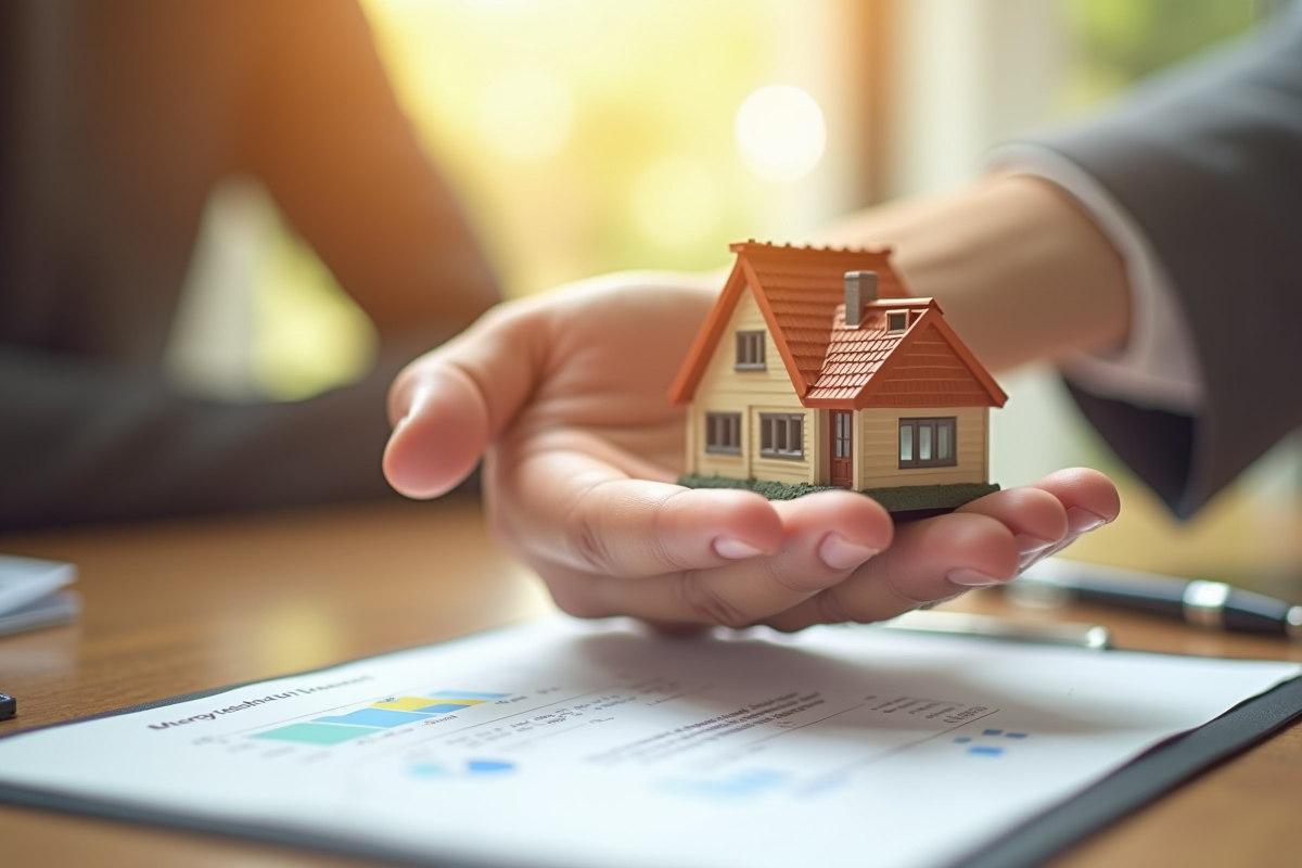 Main tenant une clé et une petite maison pour un prêt sans apport