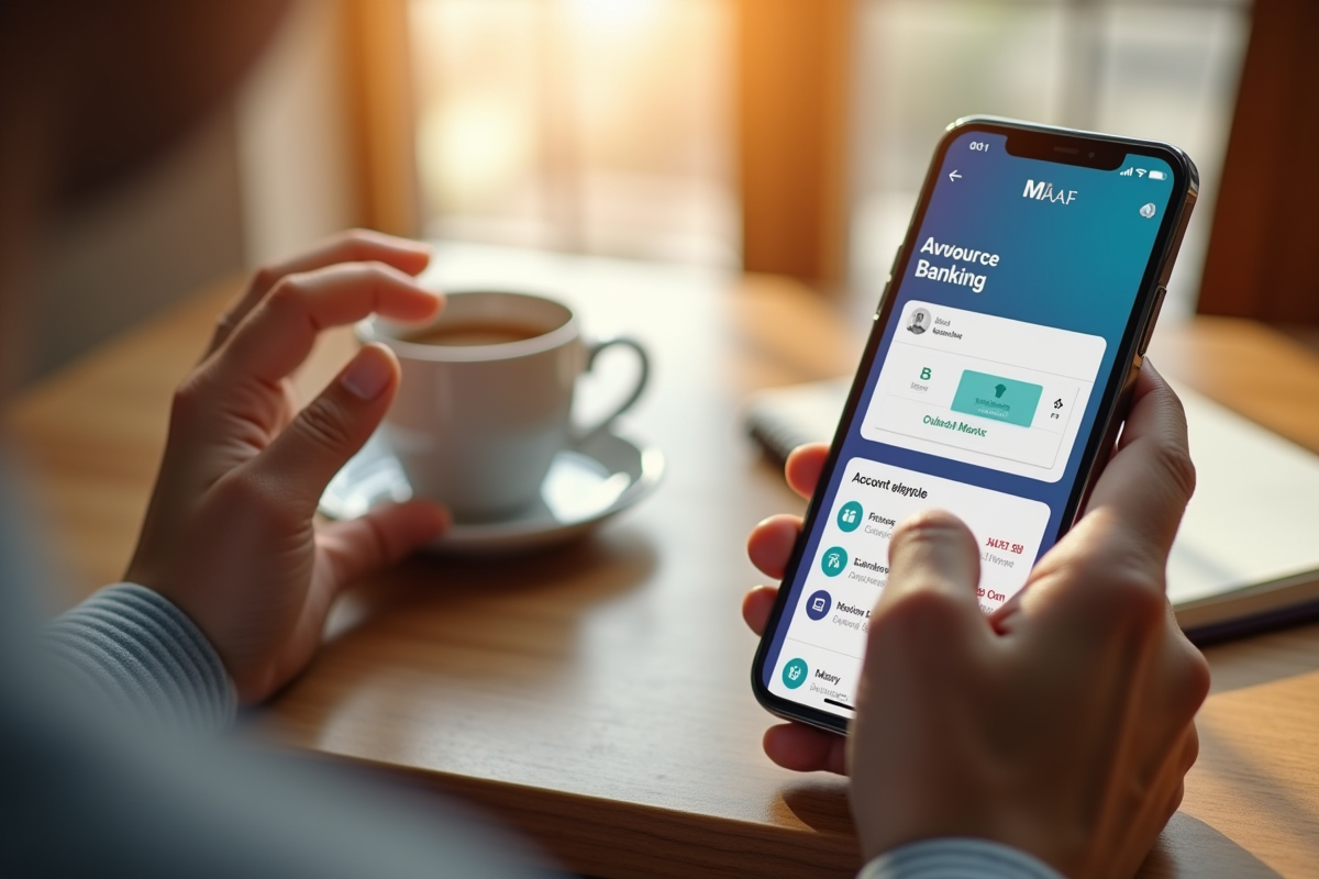 Main utilisant application MAAF sur smartphone dans un cadre cosy