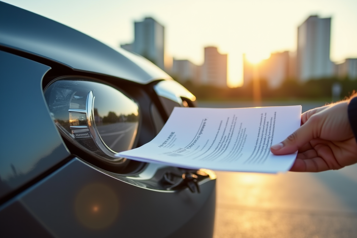 Dommages sur une voiture avec un formulaire d